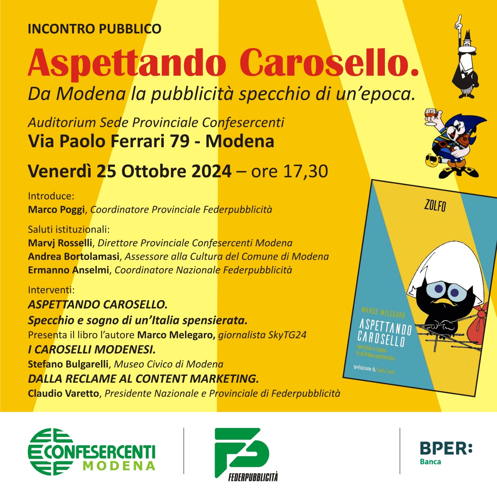 Modena: incontro pubblico dal titolo "Aspettando Carosello. Da Modena la pubblicità specchio di un’epoca"